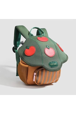 Mini Sevimli Mantar Çanta Yürümeye Başlayan Çocuk Çizgi Film Bebek Sırt Çantası Yeşil