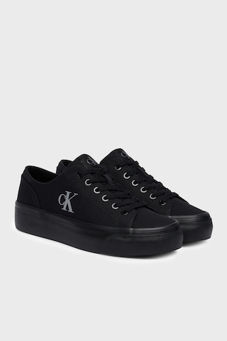 Calvin Klein Logolu Kanvas Sneaker Ayakkabı Yw0yw017630gj Bayan Ayakkabı Yw0yw01763 0gj Siyah