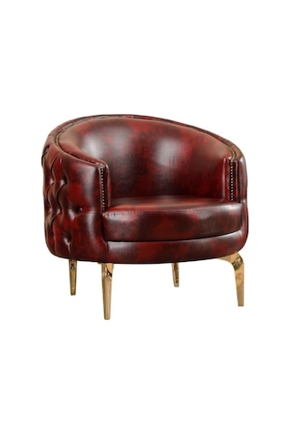 Tekli Birinci Sınıf Hakiki Deri Ofis Koltuk Bordo