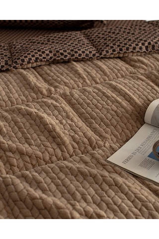 Madame Coco Vincent Tek Kişilik Wellsoft Comforter Set - Bej Ekru