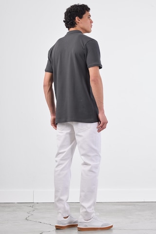 Dufy Antrasit Polo Yaka Pamuklu Düz Renk Slim Fit Erkek T-shirt Antrasit