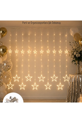 Dekoratif Yıldız Peri Led Perde 3x3 Metre Ortam Işığı Yeni Nesil