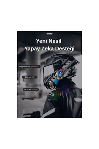 Hubrendy Kargo Y21 Rgb Işık Efektli Intercom Bluetooth Motosiklet Kask Kulaklığı Intercom Kulaklık 23477160