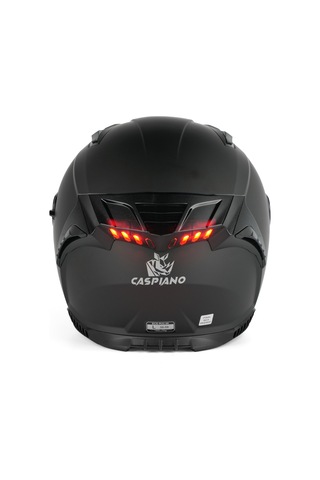 Caspiano Homer Full-face Led Işıklı Matt Black Motosiklet Kaskı Ece-r 22.06 Sertifikalı Mat Siyah