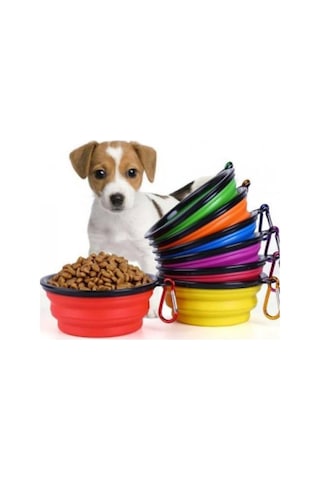 Plentiful Katlanabilir Kedi Köpek Mama Su Kabı Evcil Hayvan Kap Taşınabilir