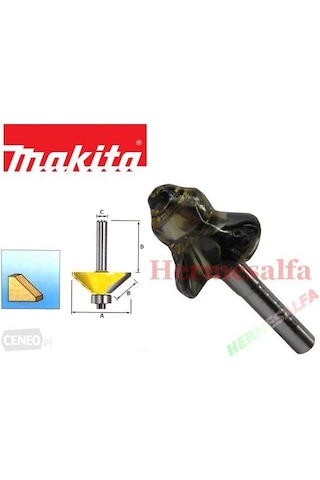 Makita D-09488 Rulmanlı Kenar Alma Açılı Uç Freze Bıçağı 6 Mm