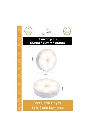 Sensörlülamba Hareket Sensörlü Portatif Led Duvar Aydınlatma Modu Usb Şarjlı Beyaz Işık Gece Lambas Çok Renkli