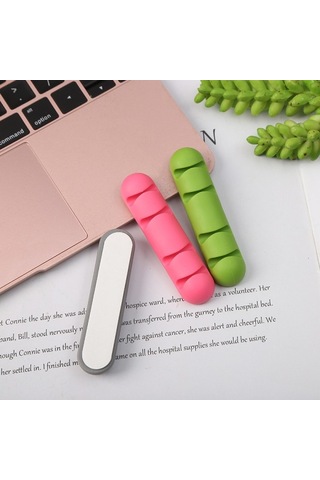 /hc/2x Kablo Tutucu Kablo Klipsleri Her Biri 4 Kablo İçin Ev Ofis Düzenleyici Güçlü Yapışkan Bant Beyaz