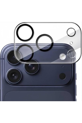 İphone 17 Pro Max Uyumlu Full Kamera Lens Koruyucu Darbe Dayanıklı Temperli Cam Tam Koruyucu Hd Şeffaf Kamera Lens Cam Film Çizilme Önleyici Koruyucu Film