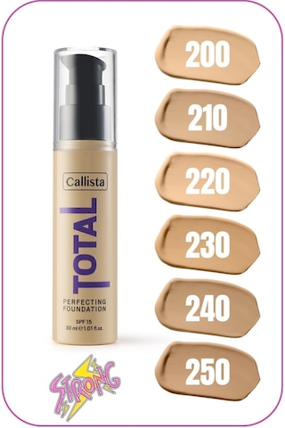 Callista Total Perfecting Spf 15 Yoğun Kapatıcı Mat Bitişli Fondöten - 230 Medium Beige - Bej