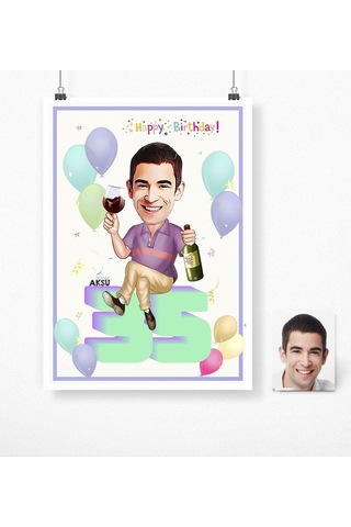 Bk Gift Kişiye Özel Doğum Günü Karikatür Afiş Poster 50 X 70 Cm. 13