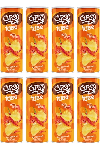 Cipso Tube Acı Baharat Aromalı Cips 160 Gr X 8 Adet
