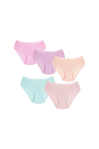 New Lilla 022 Kız Çocuk Basic Mix 5'li Külot Paketi 022-v1-mix Colors Çok Renkli