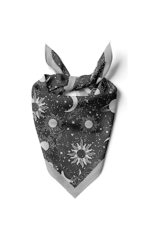 Moon Star Desen Bandana/fular Gri