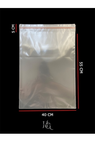 Hg Ambalaj 20 Adet 40x60 Cm Bantlı Opp Jelatin Poşet, Şeffaf Yapışkanlı Poşet 40x55+5 Cm Kapak