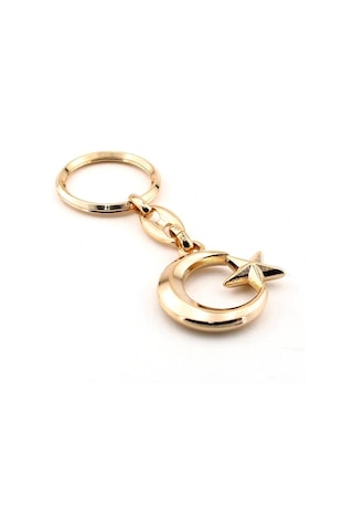 Ay Yıldız Bayrak Türkiye Sarı Metal Anahtarlık Kc491