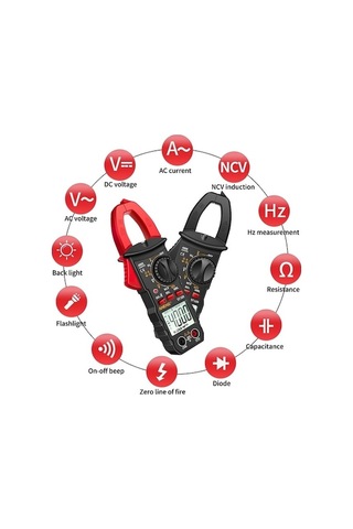 Ebitda Aneng St180 Dijital Gerilim Multimetre - Akıllı Kelepçe, Ac/dc Kırmızı Diğer