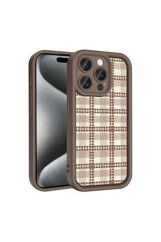 Goocamp Apple iPhone Uyumlu 15 Pro Kılıf Kamera Korumalı Baskılı Arka Yüzey Klas Kapak - Beyaz Beyaz