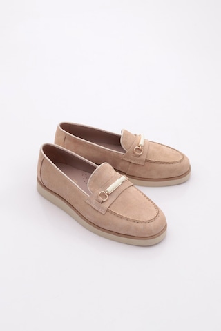 Dgn 410 Kadin Loafer Ayakkabi Bej Süet