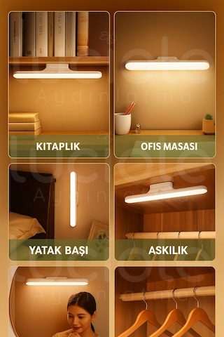 Usb Şarjlı Martı Led Lamba 3w Dokunmatik 3 Renk Işık Mıknatıslı Ve Taşınabilir Tasarım 30 Cm
