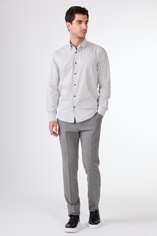 Siyah Kare Desen Regular Fit Uzun Kol Erkek Gömlek Siyah