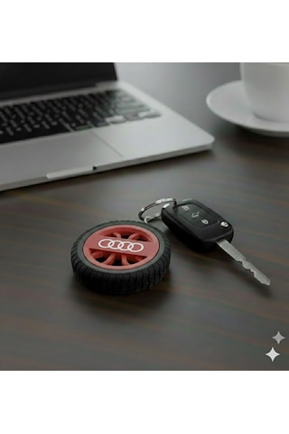 Audi Uyumlu Özel Tasarım Anahtarlık - Premium Hafif Ve Dayanıklı Kırmızı