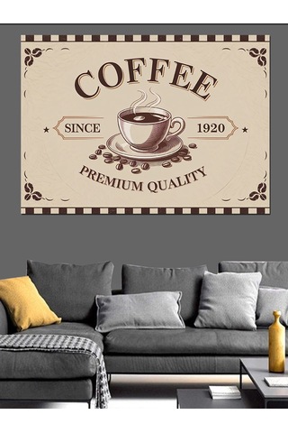 Vintage Kahve Posteri Dekoratif Kanvas - Mdf Ahşap Tablo