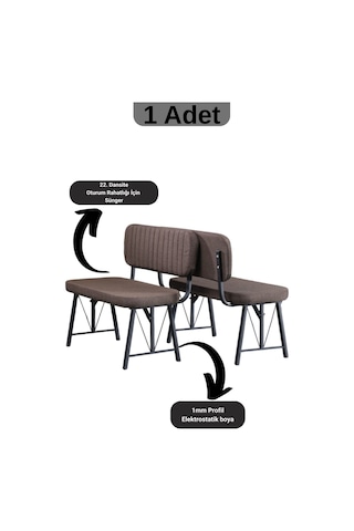 Elfin Mutfak , Yemek Odası Bahçe Balkon Otel Restoran Kafe Bench, Puf, Sırtlı Bench -1 Adet Kahve Kahverengi