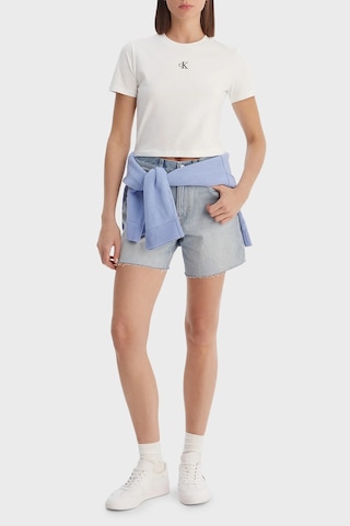 Calvin Klein Bayan T Shirt Lv047ab213 Yaf Beyaz BEYAZ