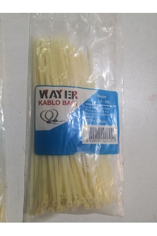 Kablo Bağı- Plastik Kelepçe - 3.6 X 300 Mm - Cırt Kelepçe Beyaz 1