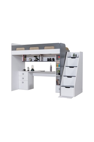 Ranza, Troya Ranza Masa Kitaplık Antrasit- Beyaz 90x200