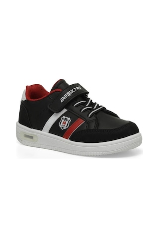 Kinetix Malibu Pu Bjk Çocuk Beşiktaş Taraftar Işıklı Taban Sneaker Spor Ayakkabı Siyah