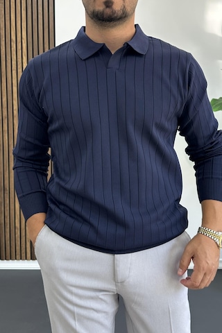 Erkek Açık Yaka Normal Kalıp Kazak Lacivert Edw412 Lacivert