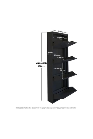 Kilitli 4'lü Metal Ayakkabılık - Siyah