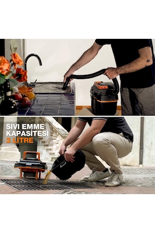 WORX WX031 20Volt 4.0Ah. 200W/16Kpa Li-ion Kömürsüz Flexi Esnek H