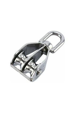 2'li Paket 304 Paslanmaz Çelik Çift Kasnak Bloğu Ve Çift Kasnak Döner Kancası M20