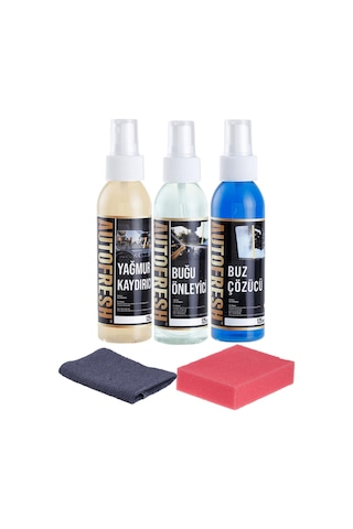 Kışlık 3'lü Oto Bakım Sprey Set Buğu Önleyici Buz Cözücü Yağmur Kaydırıcı 3x125ml
