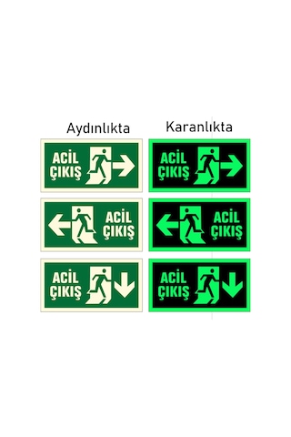 Fotolümen ( Fosforlu ) Acil Çıkış Levhaları