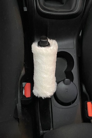Yumuşak Peluş El Freni Süsü Beyaz