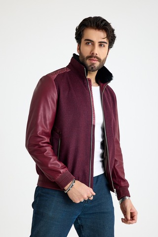 Franko Armondi Klasik Erkek Deri Ceket E49-kd-2916 Bordo