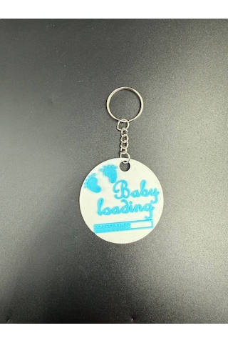 Baby Shower Erkek Anahtarlık 10 Adet Beyaz - Mavi Baby Shower Erkek Anahtarlık 10 Adet Beyaz - Mavi