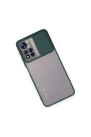 Newface Xiaomi Redmi Note 11t Kılıf Palm Buzlu Kamera Sürgülü Silikon Semeglbl - 23 - Yeşil