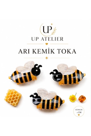 Arı Kemik Toka 8cm Sarı - Siyah Arı Kemik Toka 8cm Sarı - Siyah