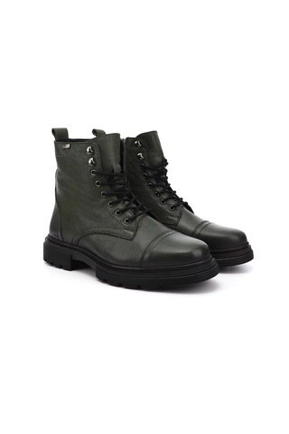 Gönderi R Haki Floter Gön Hakiki Deri Fermuarlı Bağcıklı Erkek Postal Bot 81501 Haki