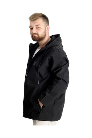 Mode Xl Erkek Softshell Parcalı Kapsonlu Mont 21235 Siyah 001