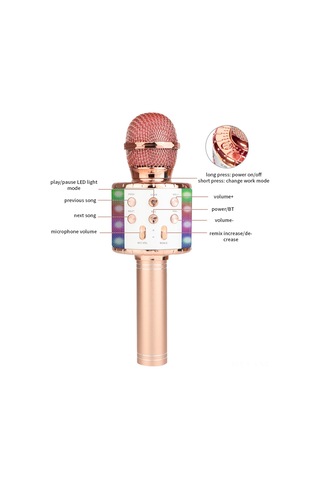 Ranyeek Mavi Led Işıklı Kablosuz Mikrofon - Bluetooth Hoparlörlü Ev Ktv, Telefon İle Karaoke, Canlı Yayın, Ses Kaydı Ve Gürültü Azaltma Teknolojisi