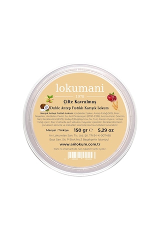 Çifte Kavrulmuş Karışık Antep Fıstıklı Lokum 150 Gr