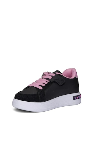 Zacoz Pop Star Kız Çocuk Aksesuarlı Günlük Sneaker Ayakkabı Siyah Pemnbe