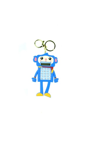 Hesap Makinesi Robot Mini Anahtarlıklı Labirent Oyunlu Mavi