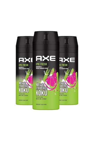 Axe Epic Fresh Erkek Deodorant ve Vücut Spreyi 3 x 150 ML